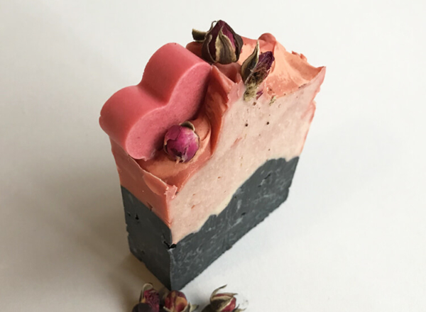 Rose and Activated Charcoal Cold Pressed Soap